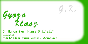 gyozo klasz business card